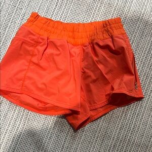 Lululemon Athletica Orange Athletic Shorts Lightweight Elastic Waist